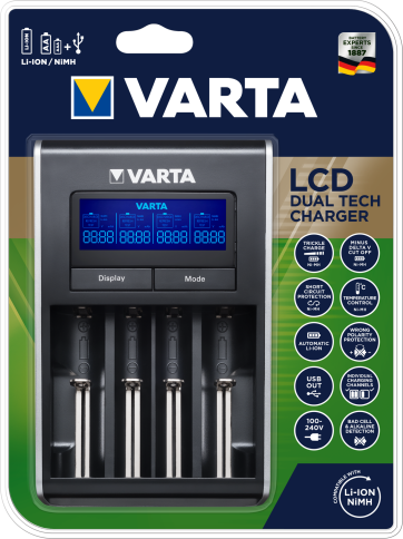 Varta laddare LCD Dual Tech. Laddar NiMH- och litium