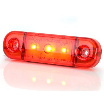 Was 97.1 709 Markeringsljus Slimline 3-LED Rött