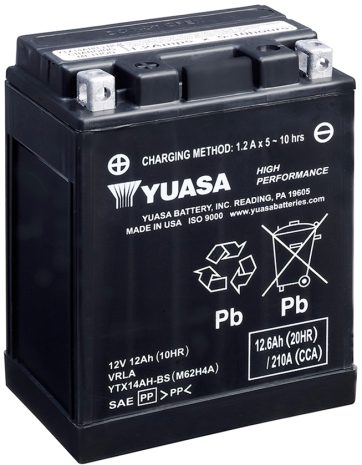 Yuasa MC Hög Effekt AGM 12V 12,6Ah